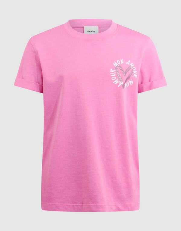 Mon Amour Artwork T-Shirt Rosa SHOEBY GIRLS