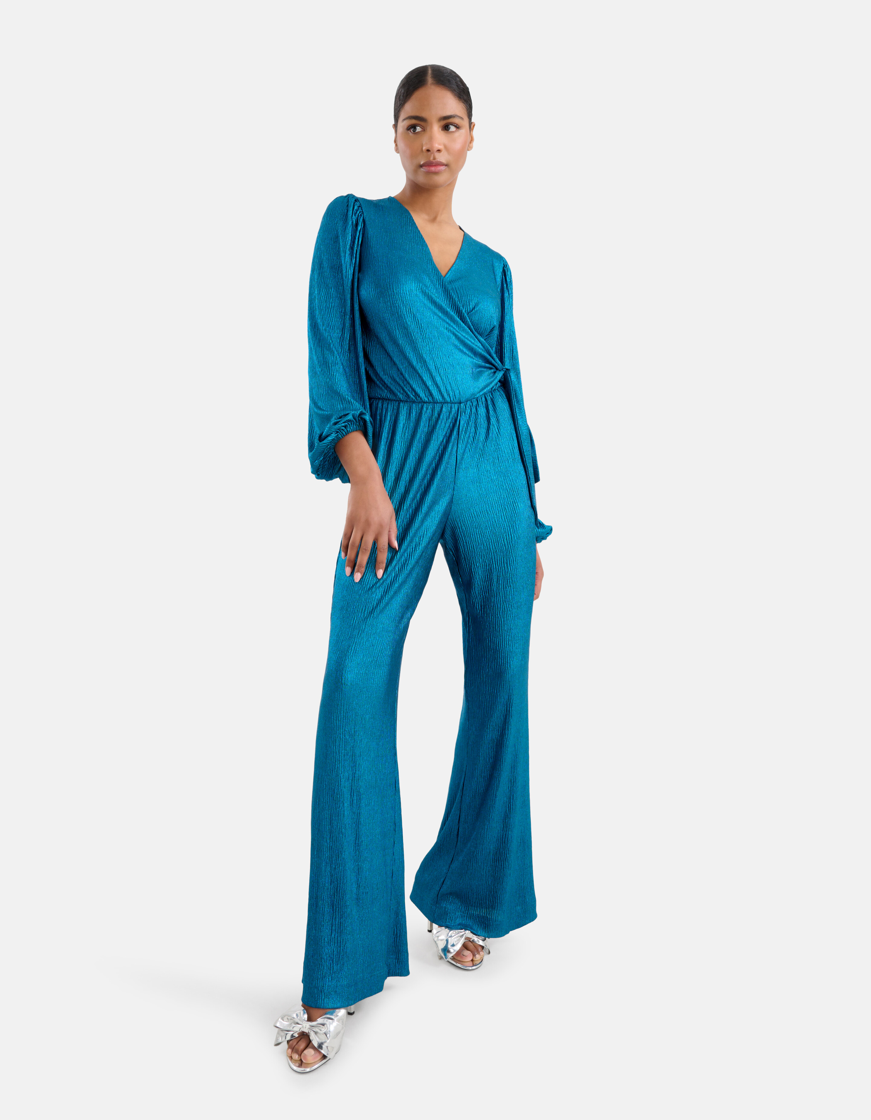 Metallic Crinkle Overall Blau SHOEBY WOMEN