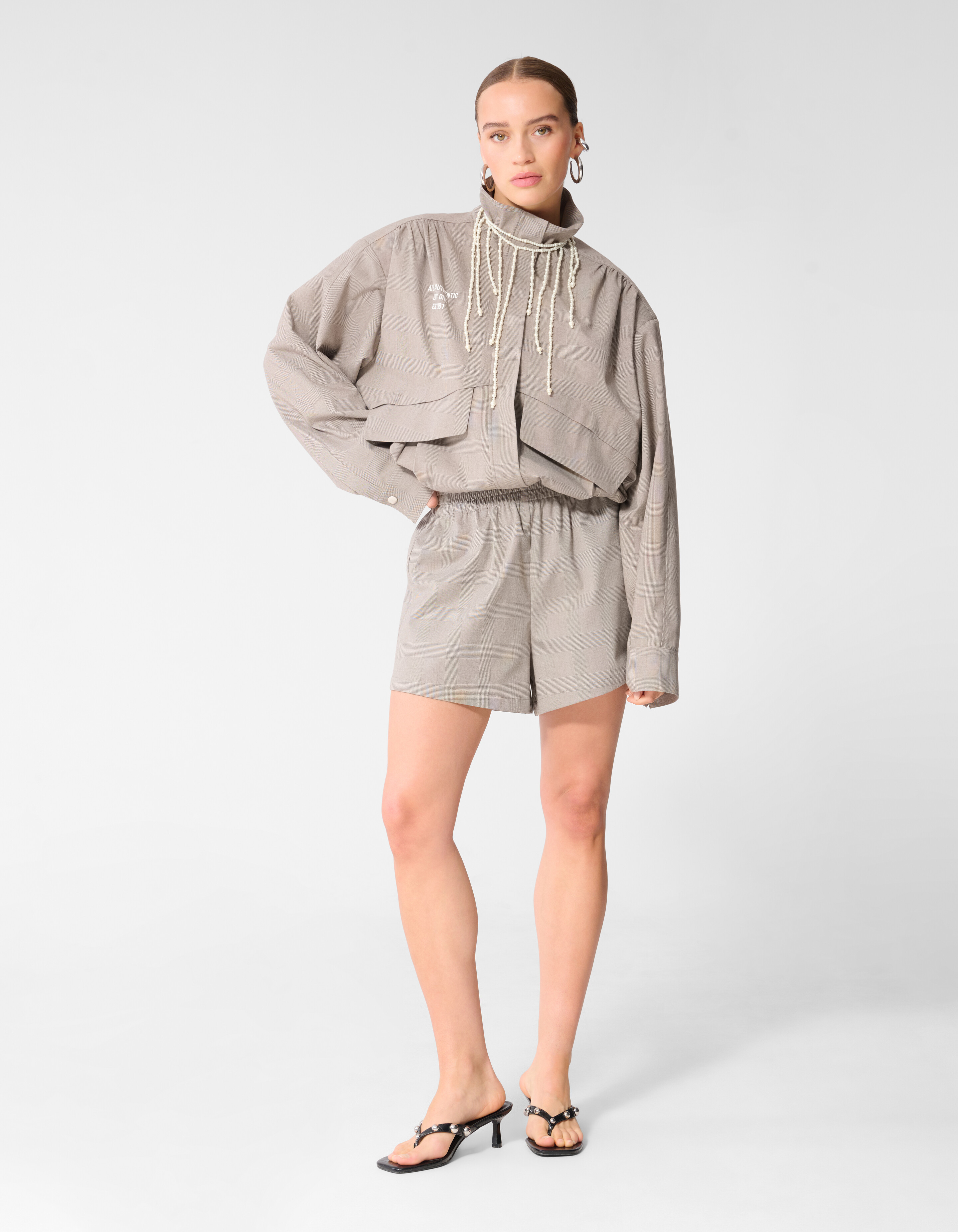 Karo Bomberjacke Hellgrau SHOEBY WOMEN