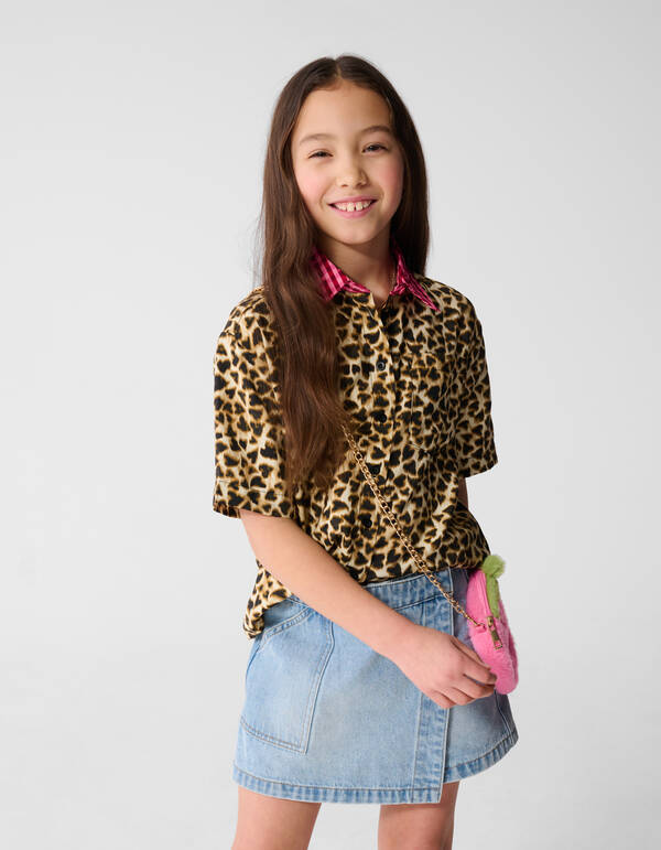 Leopardenbluse in Hellbraun SHOEBY GIRLS