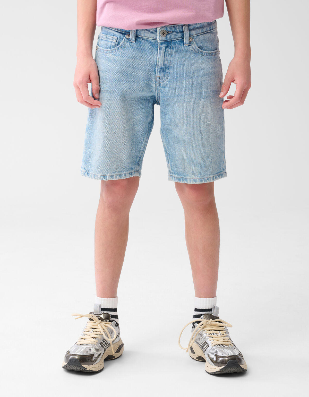 Straight Fit Jeansshorts gebleicht SHOEBY BOYS