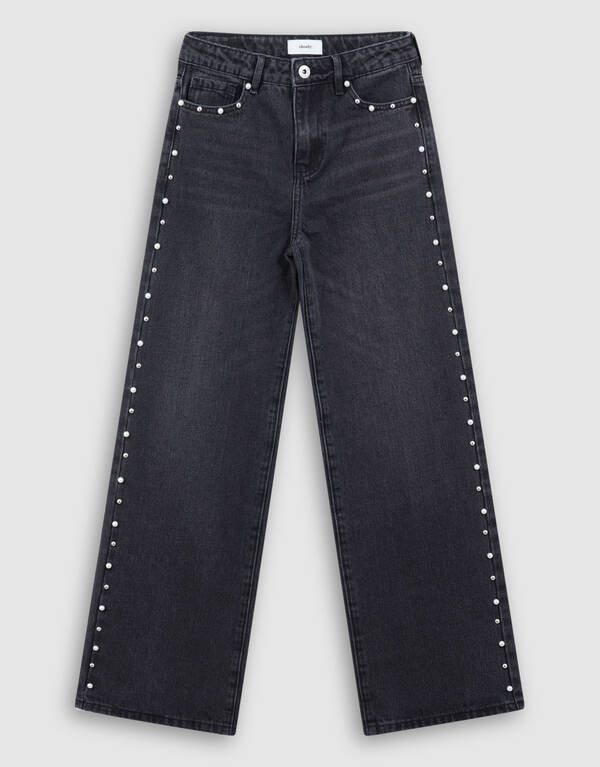 Jeans mit Nieten im Ultra-Wide-Fit Schwarz SHOEBY GIRLS