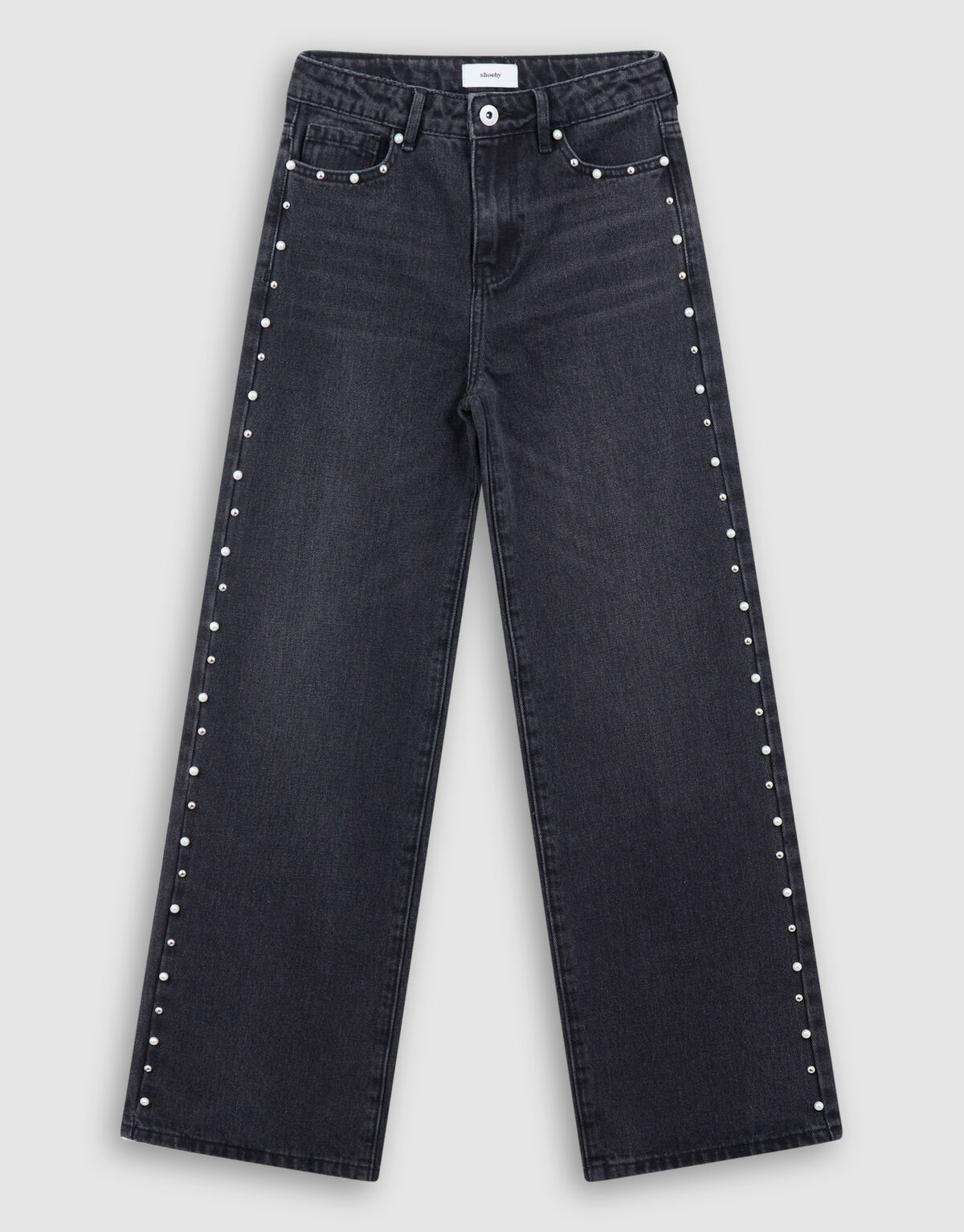 Jeans mit Nieten im Ultra-Wide-Fit Schwarz SHOEBY GIRLS