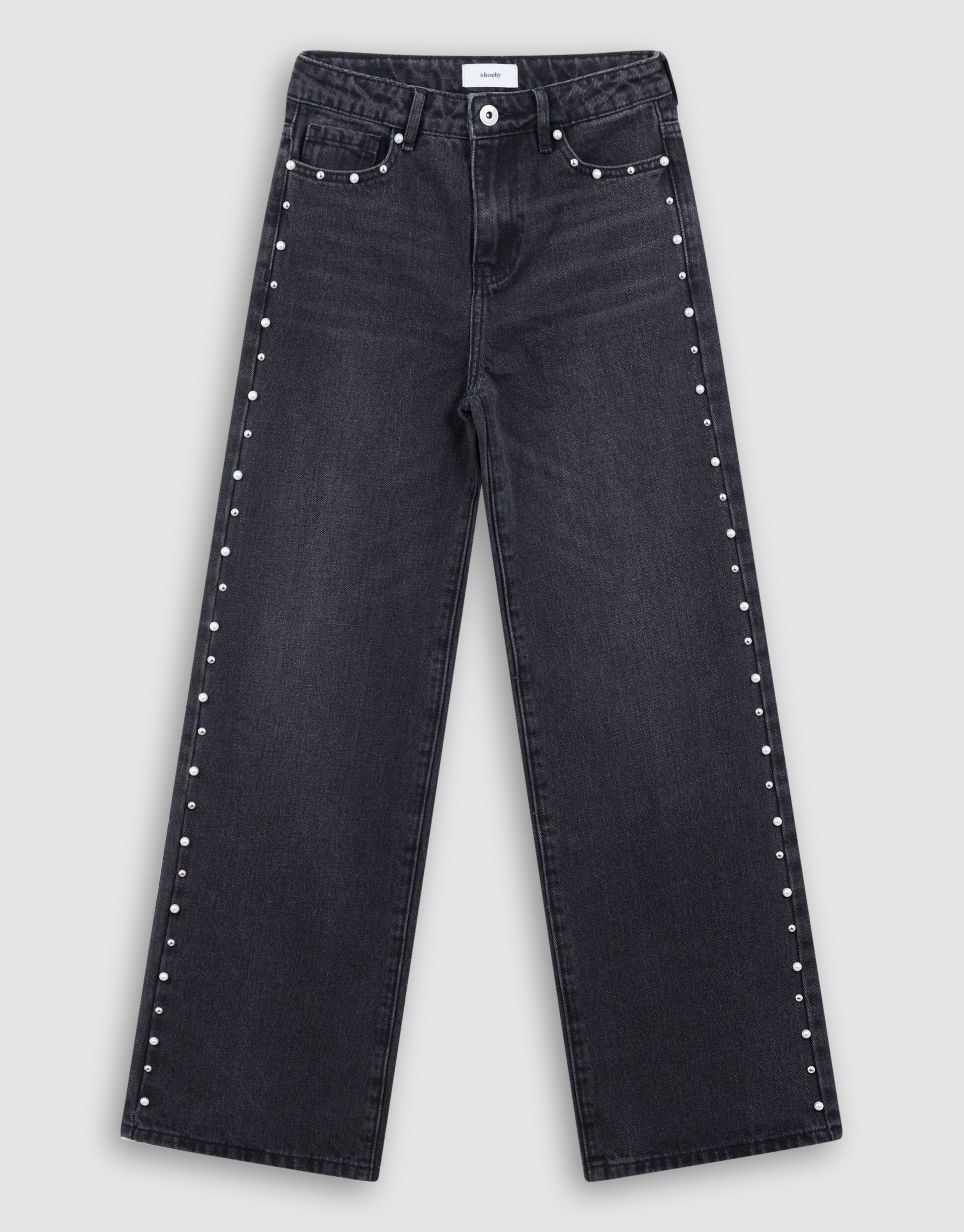 Jeans mit Nieten im Ultra-Wide-Fit Schwarz SHOEBY GIRLS