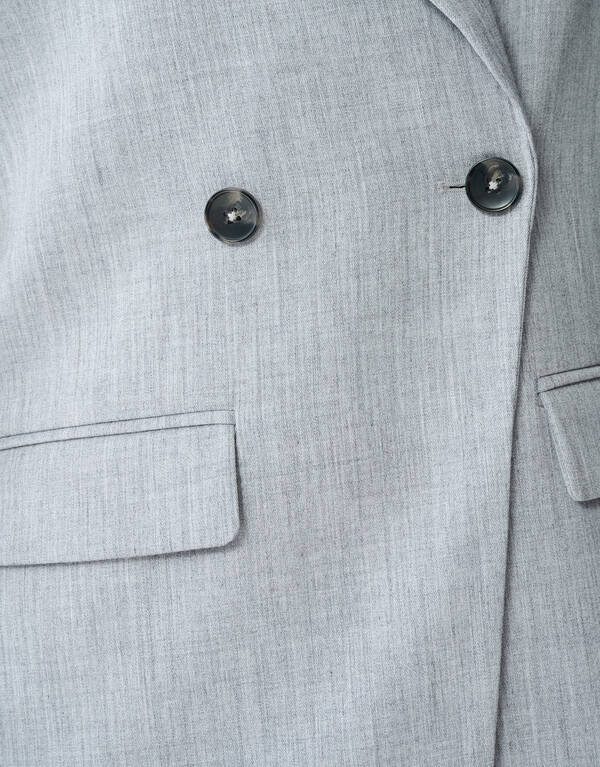 Oversized Shoulder Blazer Hellgrau SHOEBY WOMEN