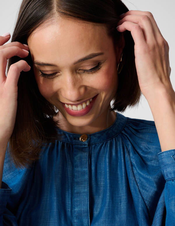 Kurze Jeansbluse Blau SHOEBY WOMEN