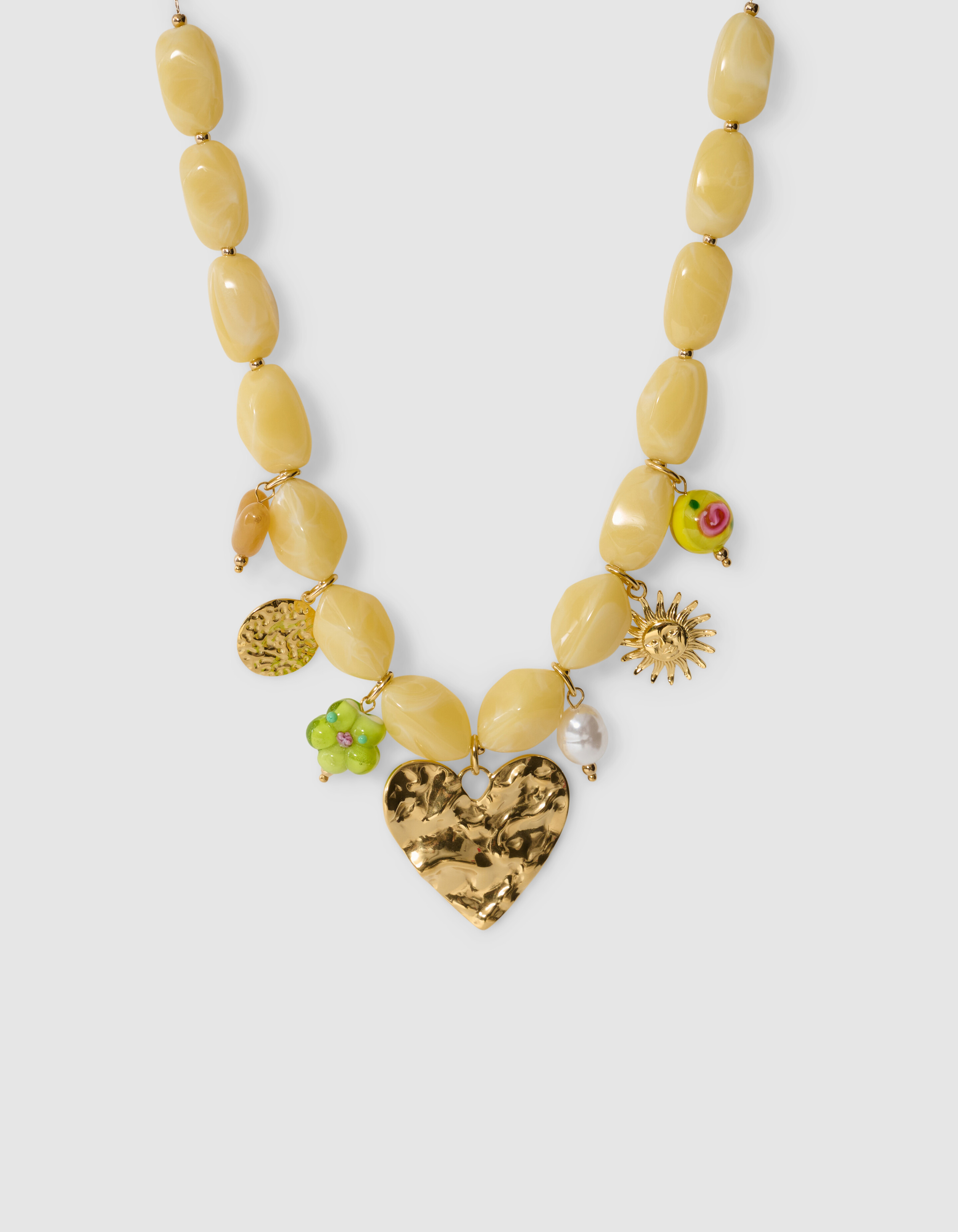 Beaded Charm Halskette Hellgelb SHOEBY ACCESSOIRES