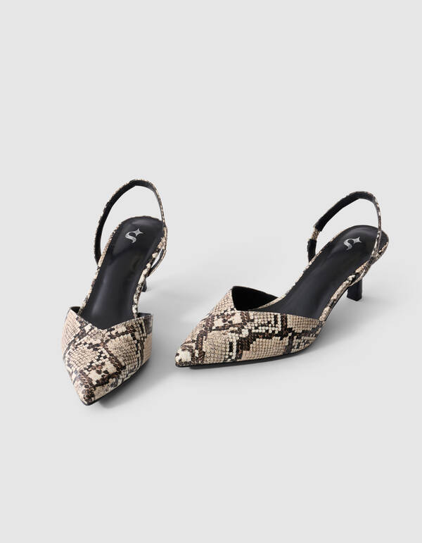 Schlange Vegane Leder High Heels Hellbraun SHOEBY SHOES