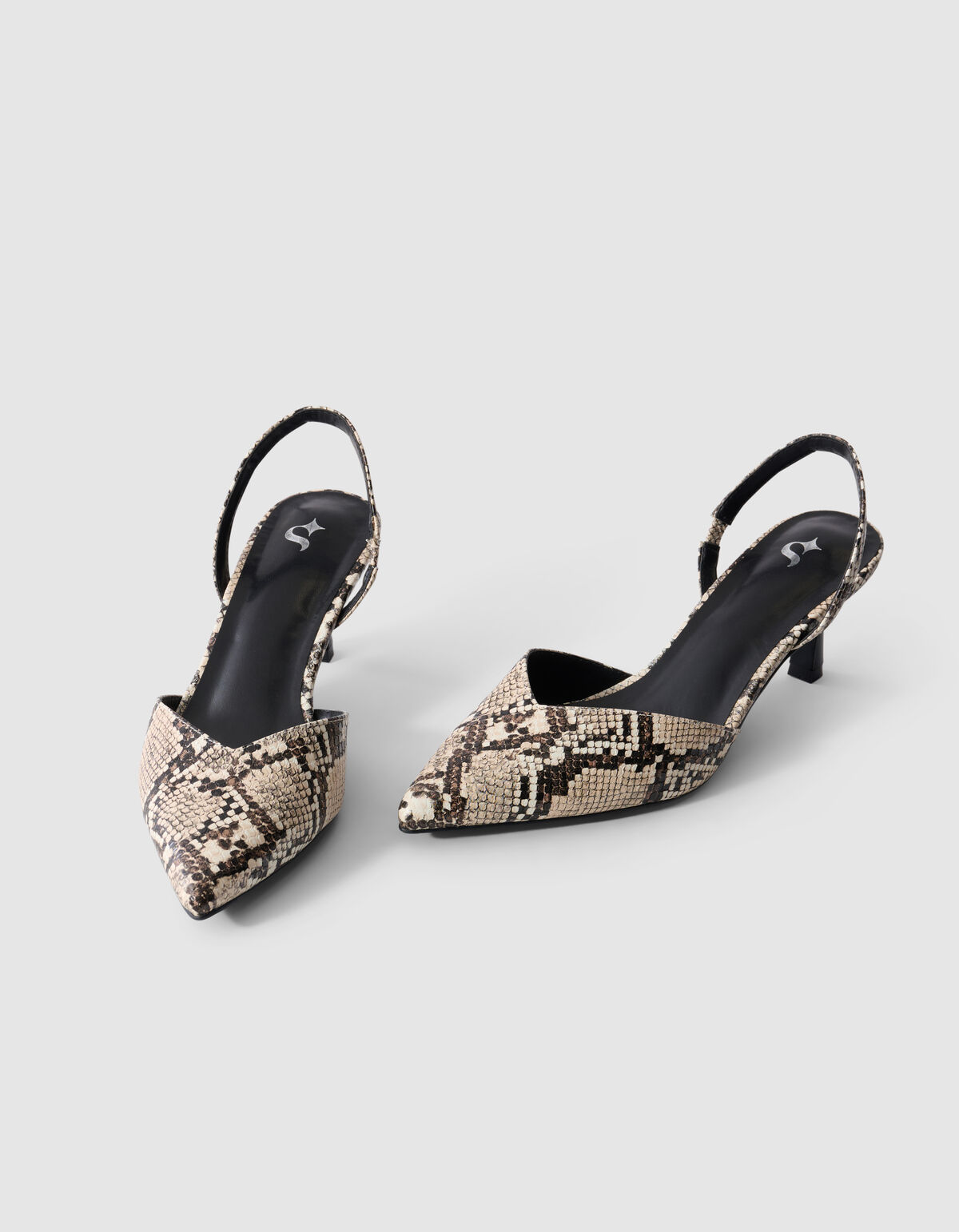 Schlange Vegane Leder High Heels Hellbraun SHOEBY SHOES