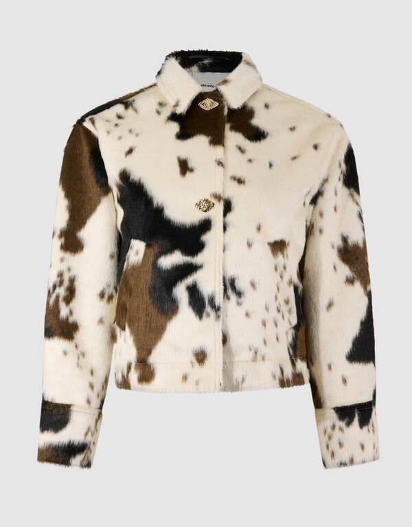 Jacke mit Kuhmuster, Off-White SHOEBY WOMEN