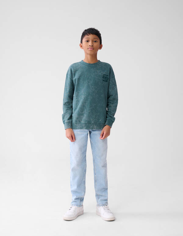 Washed Artwork Pullover Dunkelblau SHOEBY BOYS