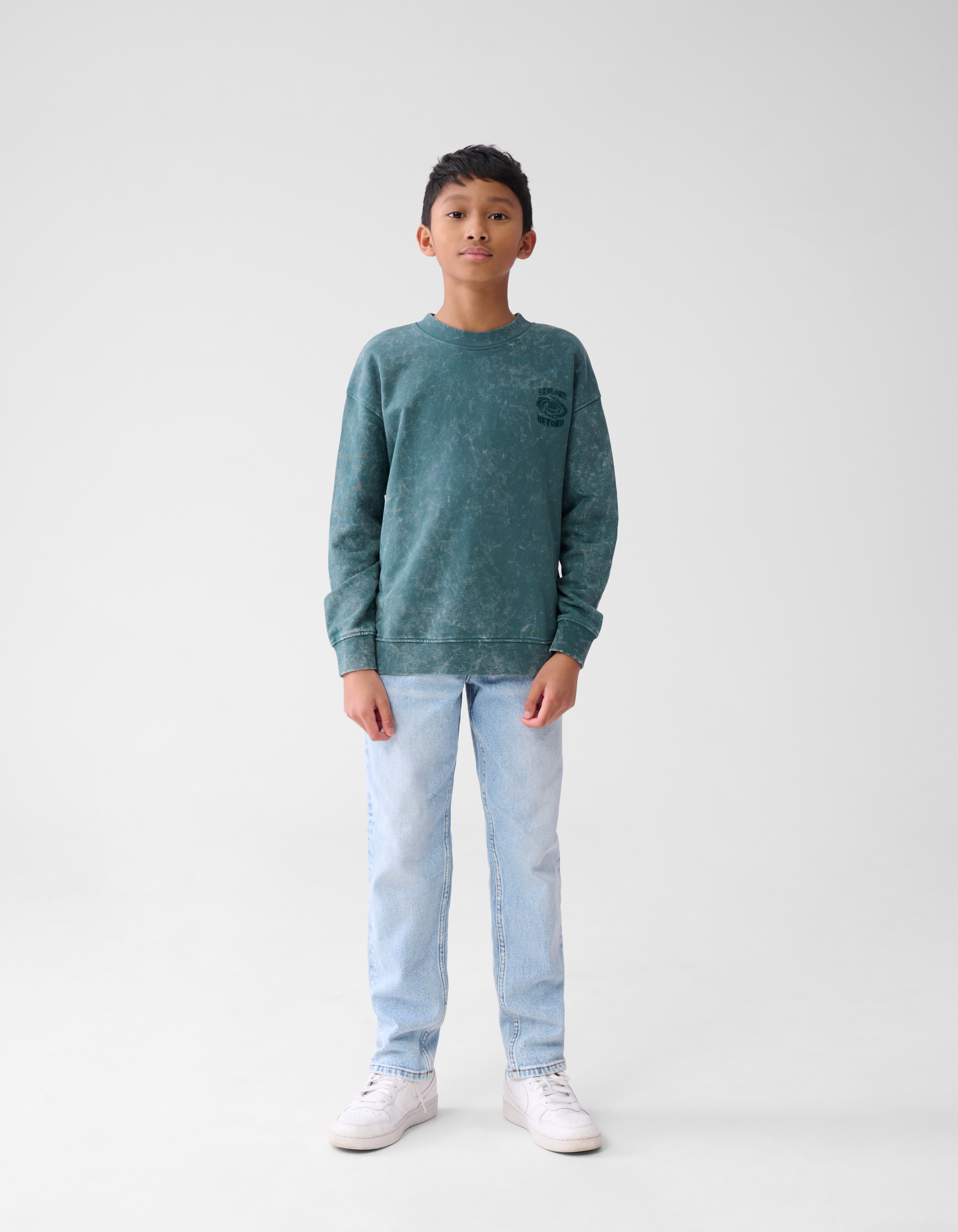 Washed Artwork Pullover Dunkelblau SHOEBY BOYS