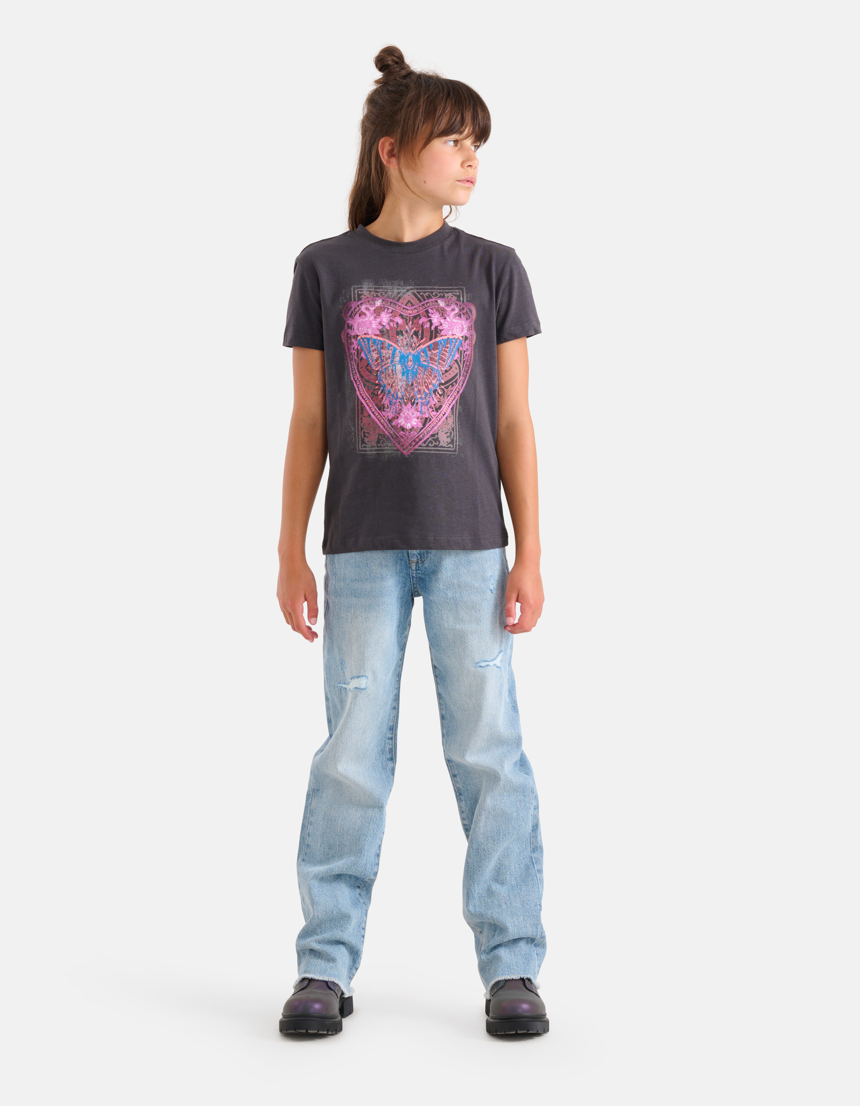 Schmetterling Artwork T-shirt Dunkelgrau SHOEBY GIRLS