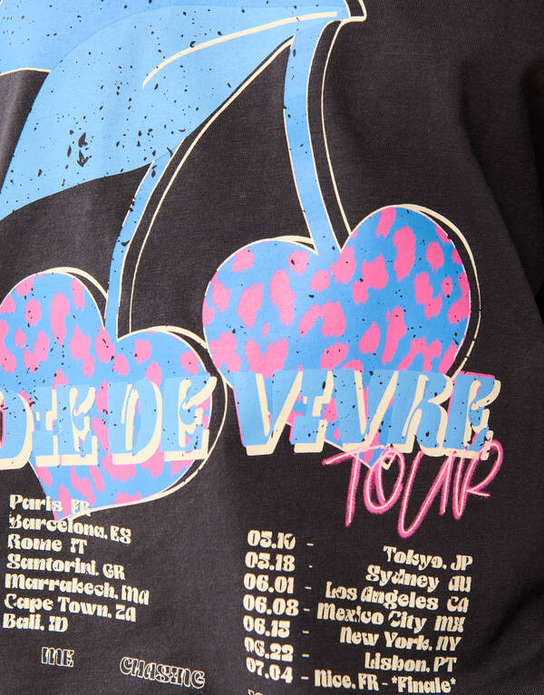 Vivre Artwork T-shirt Dunkelgrau SHOEBY GIRLS