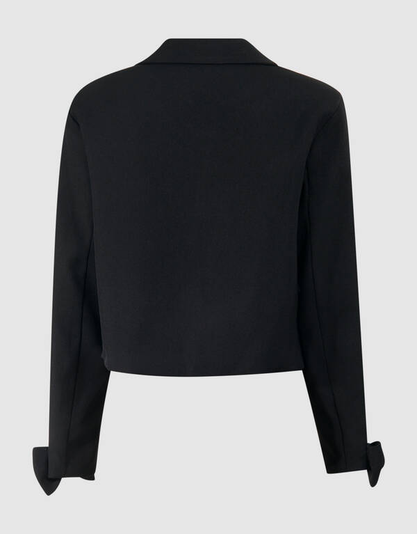 Cropped Bow Blazer Schwarz SHOEBY GIRLS