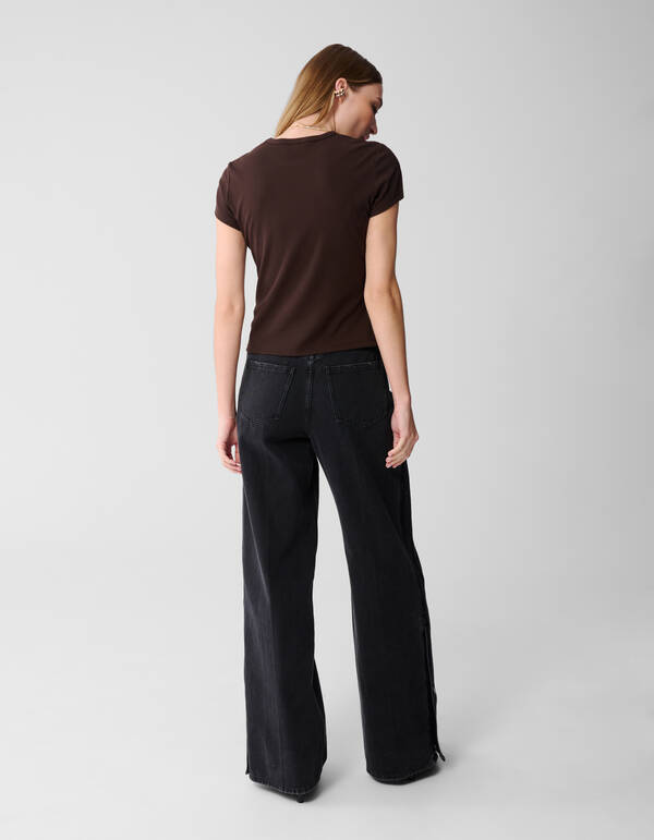 Geripptes T-Shirt Braun SHOEBY WOMEN