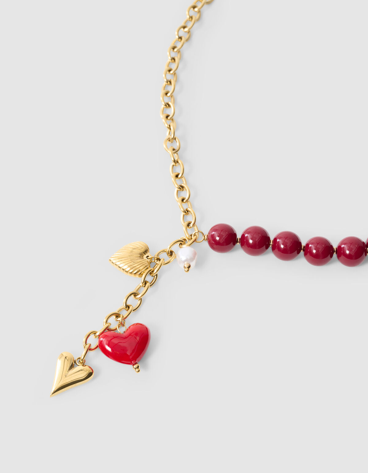 Perlenanh&auml;nger-Halskette, Dunkelrot SHOEBY ACCESSOIRES