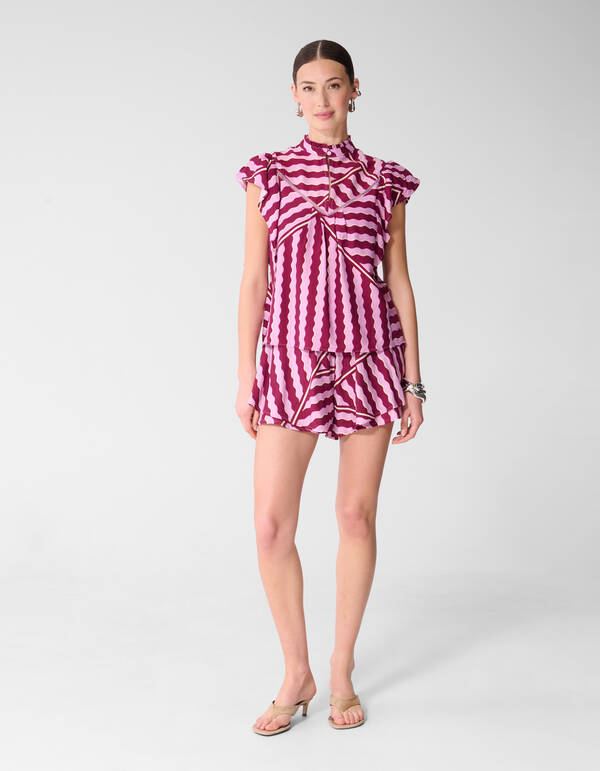 Shorts mit Wellenmuster Rosa/Lila SHOEBY WOMEN