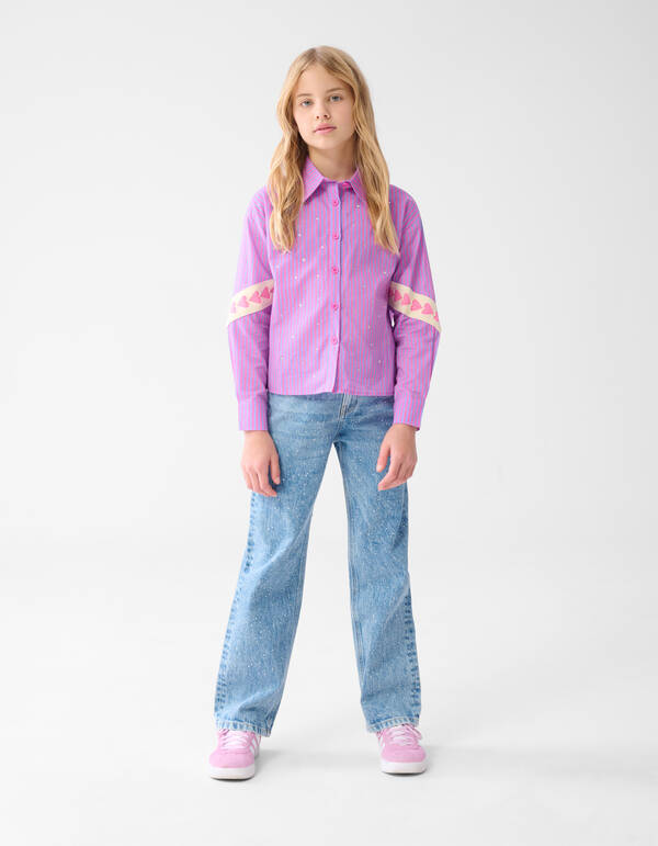 Strass Straight Fit Jeans Blau SHOEBY GIRLS