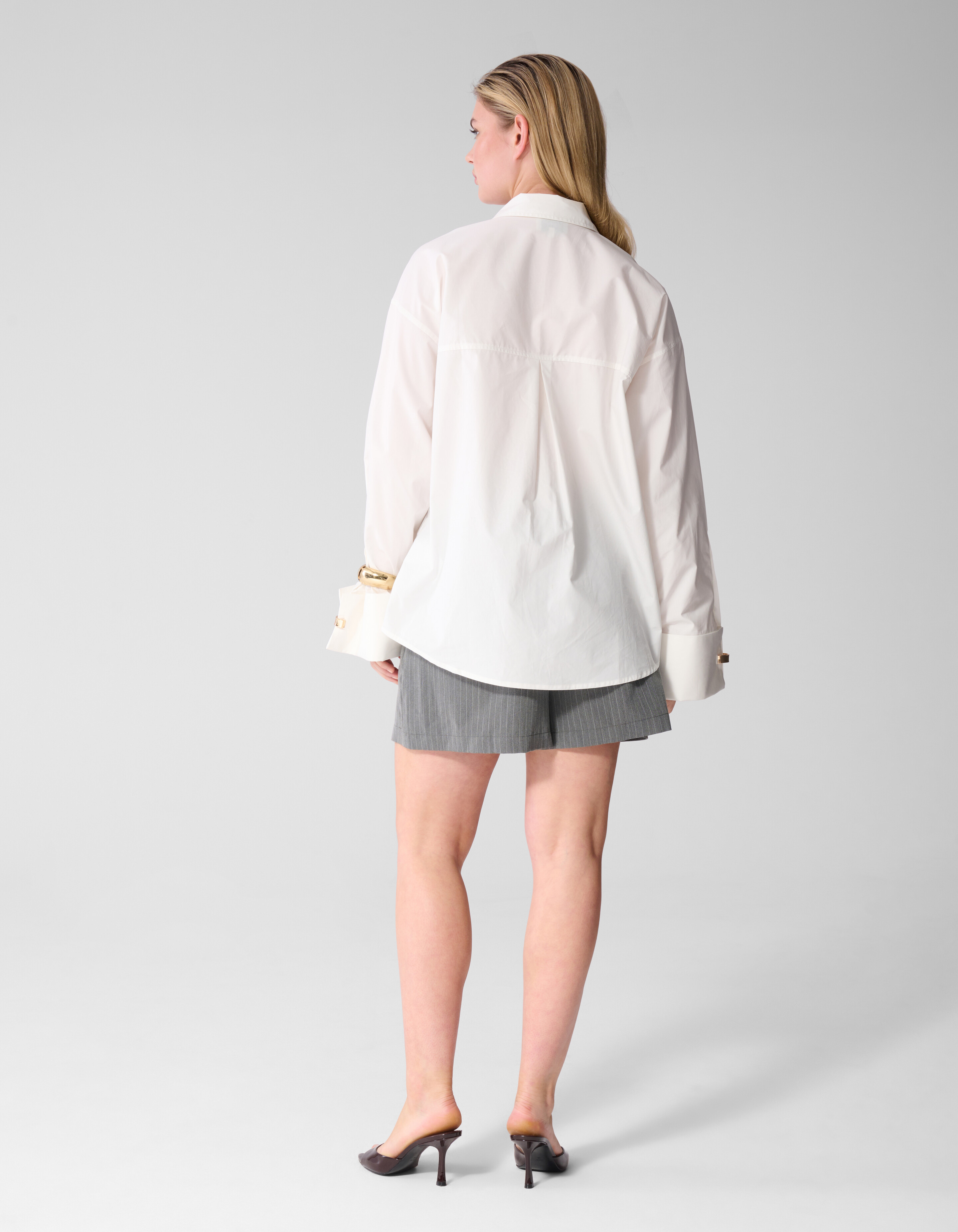 Nadelstreifen-Plissee-Skort Dunkelgrau SHOEBY WOMEN
