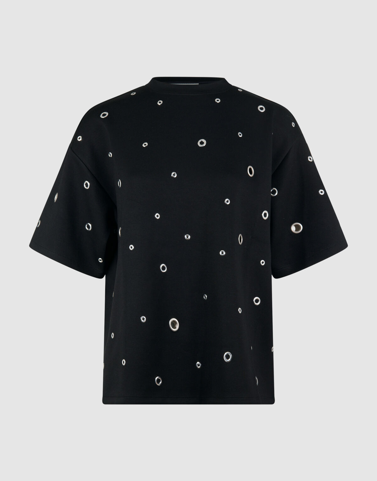 &Uuml;berdimensionales Sweatshirt mit &Ouml;sen Schwarz SHOEBY WOMEN