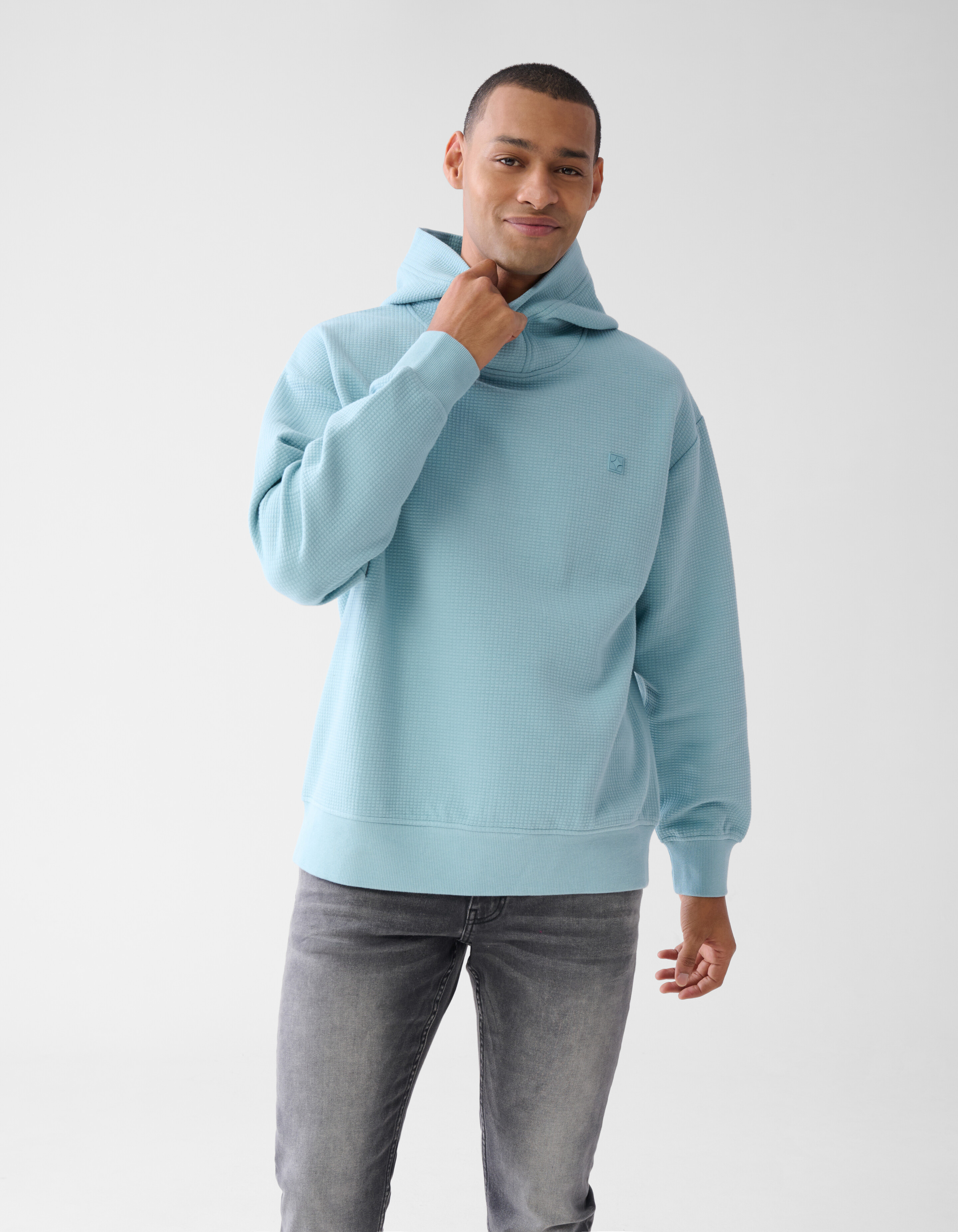 Jacquard Hoodie Hellblau SHOEBY MEN