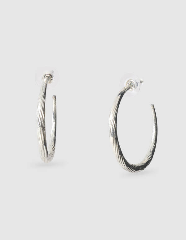 Hammerd Hoop Oorbellen Zilver SHOEBY ACCESSOIRES