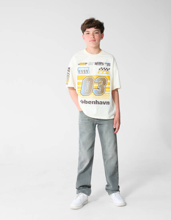 Race Artwork T-Shirt Gebrochen Wei&szlig; SHOEBY BOYS