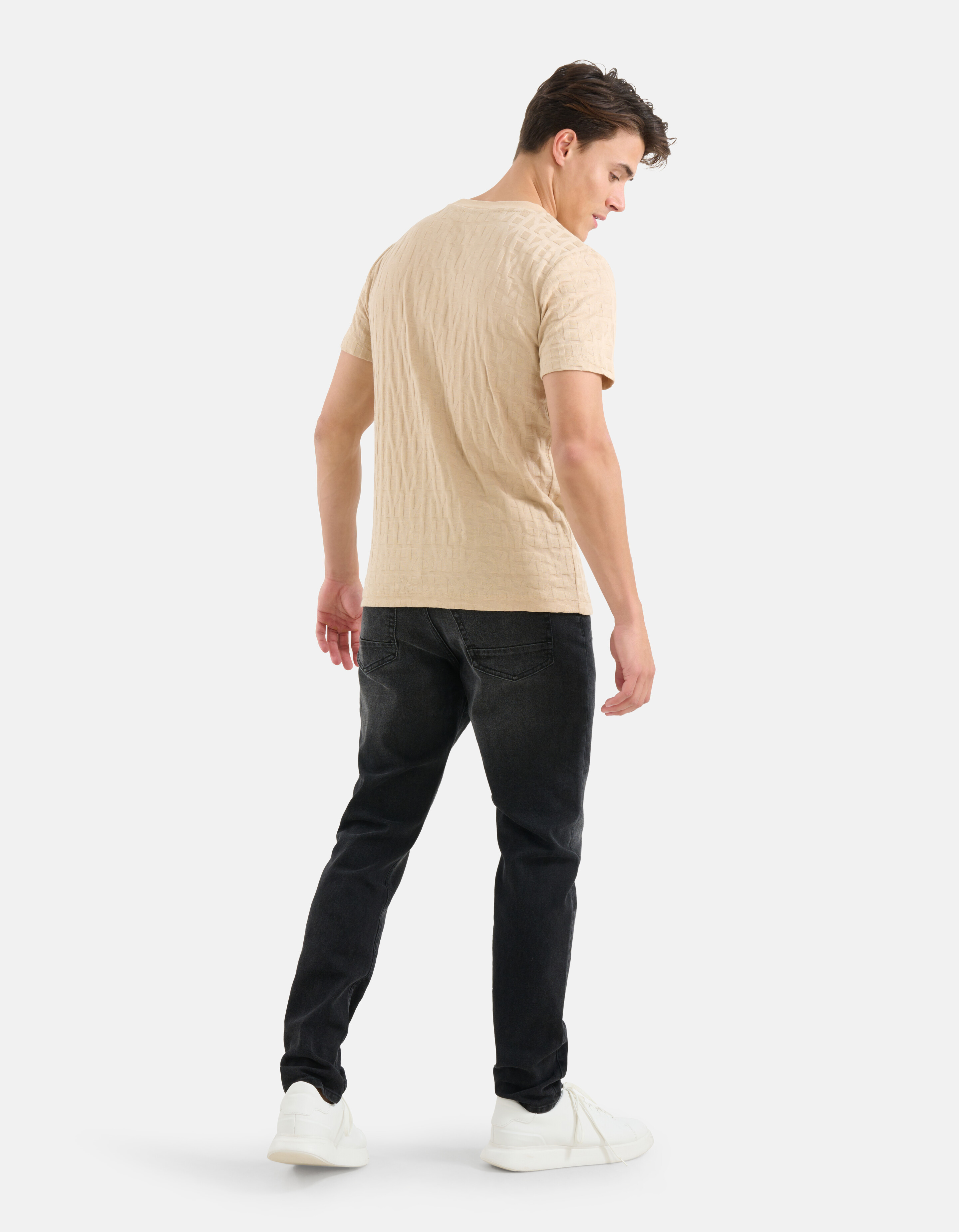 Structuur T-shirt Beige SHOEBY MEN