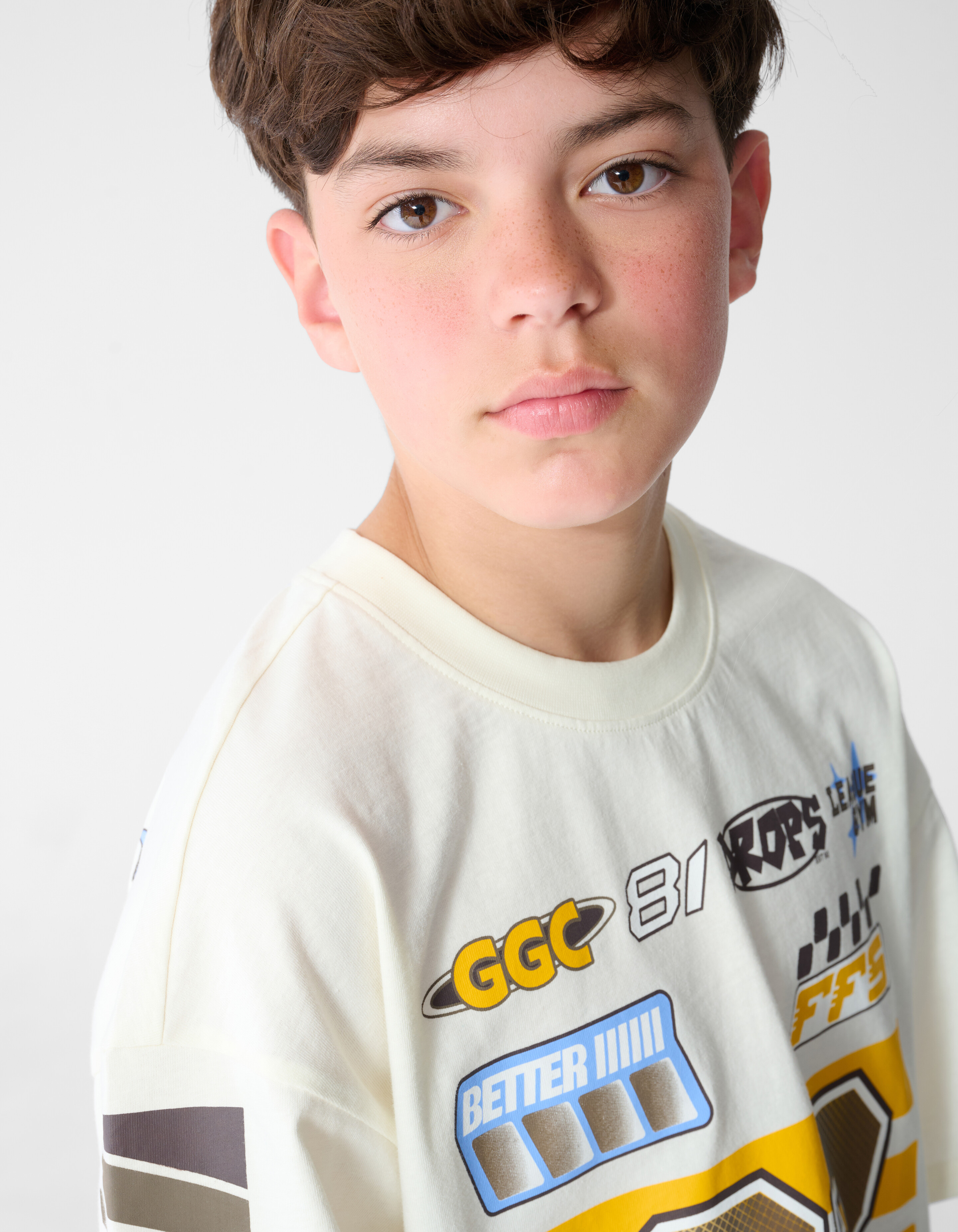 Race Artwork T-Shirt Gebrochen Wei&szlig; SHOEBY BOYS