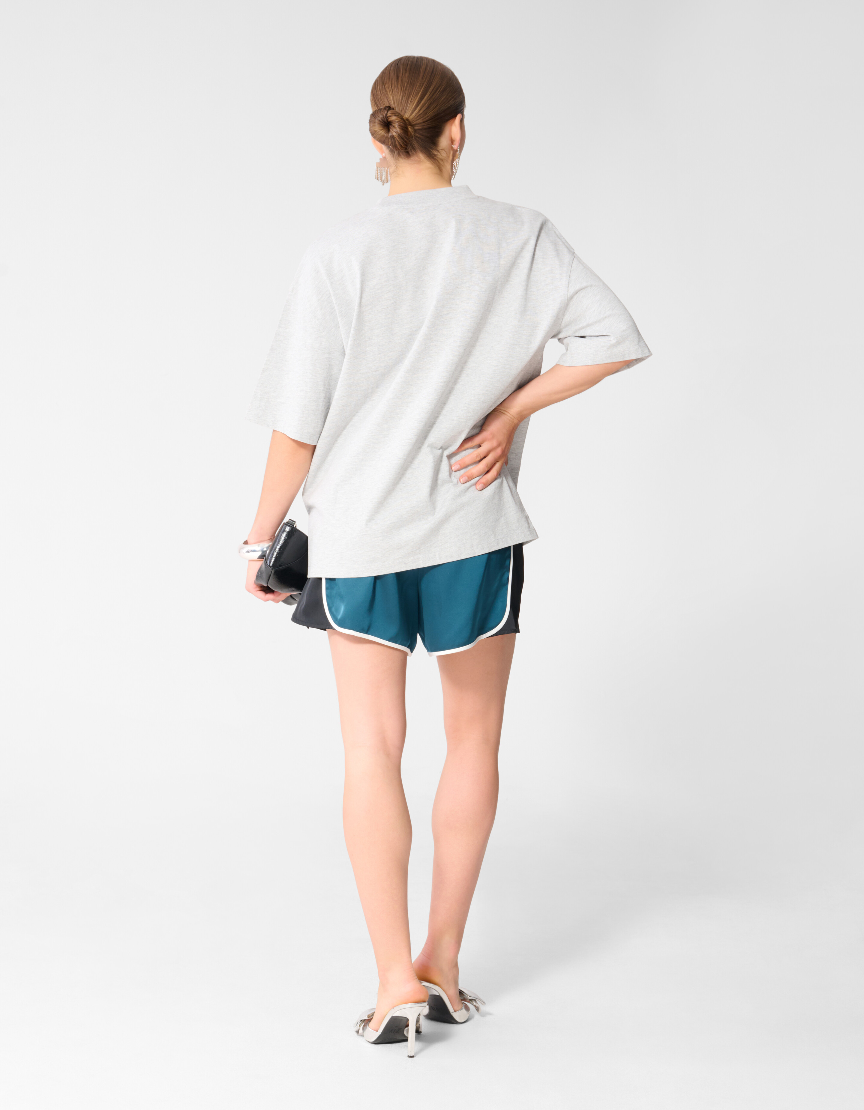 Grafik-Kunst T-Shirt Hellgrau SHOEBY WOMEN