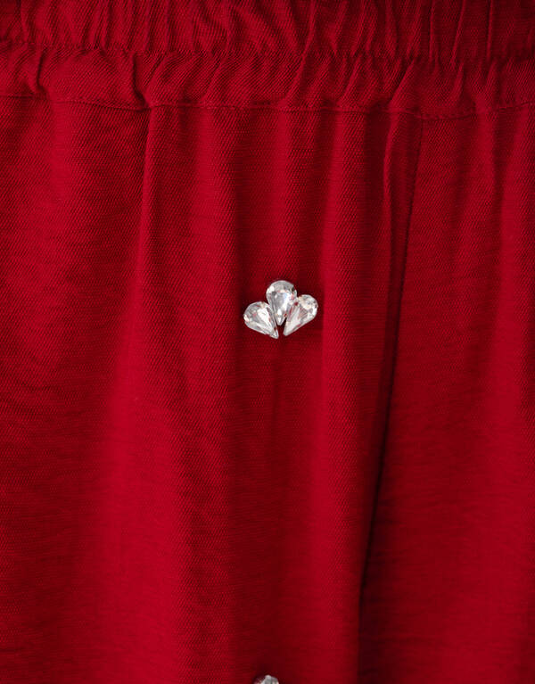 Sportliche Strass Shorts Rot SHOEBY WOMEN