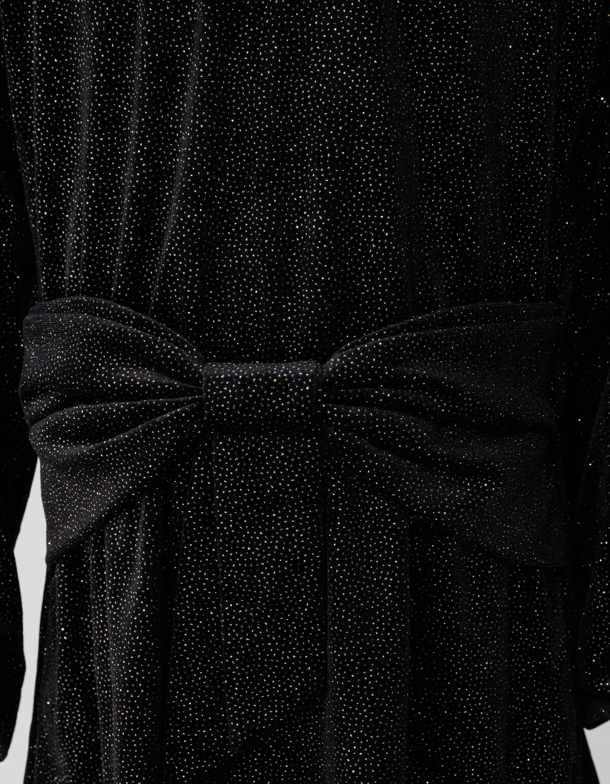 Schwarzes Minikleid aus Samt mit Schleife SHOEBY GIRLS