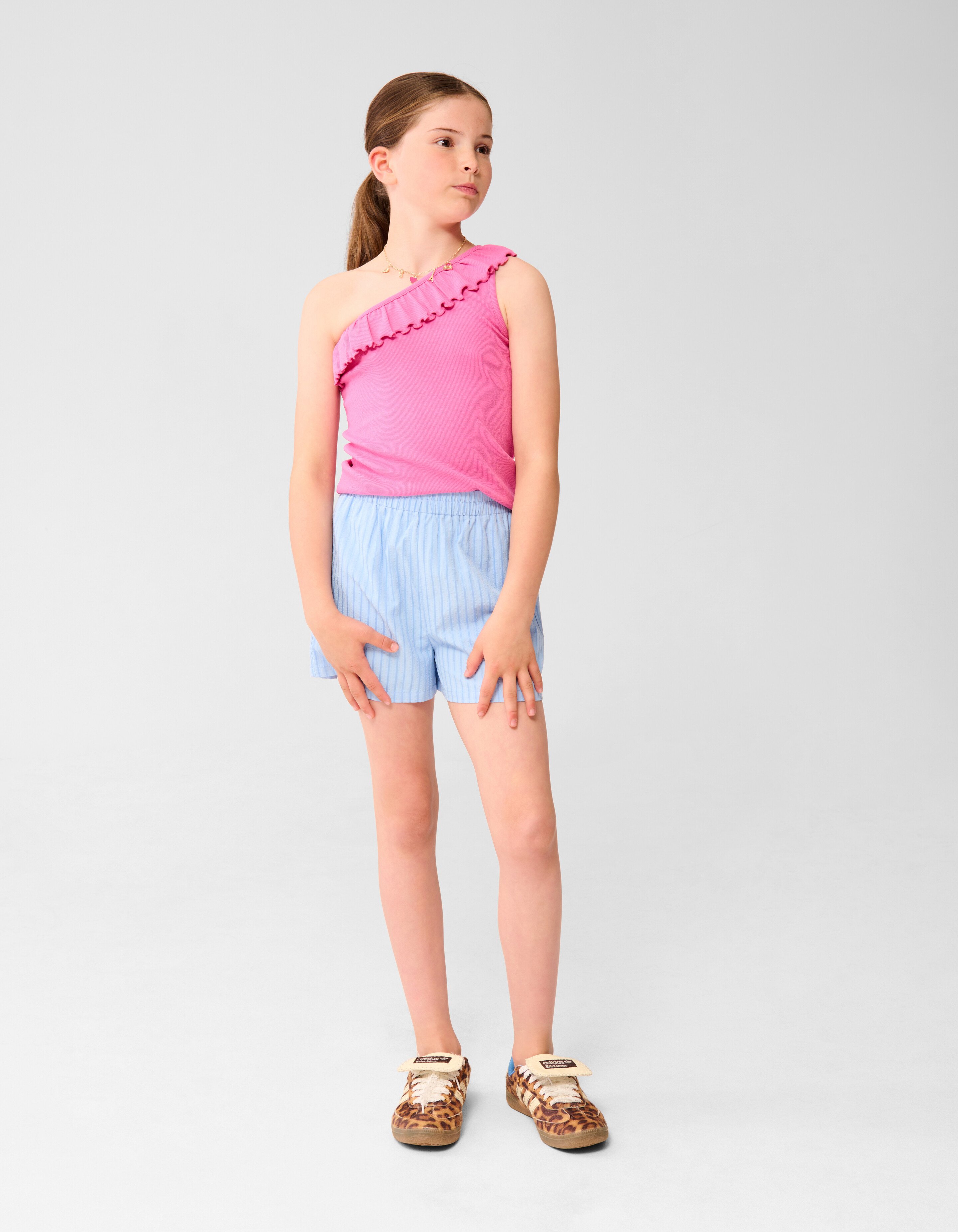 Ein-Schulter-Rippen-Top Rosa SHOEBY GIRLS