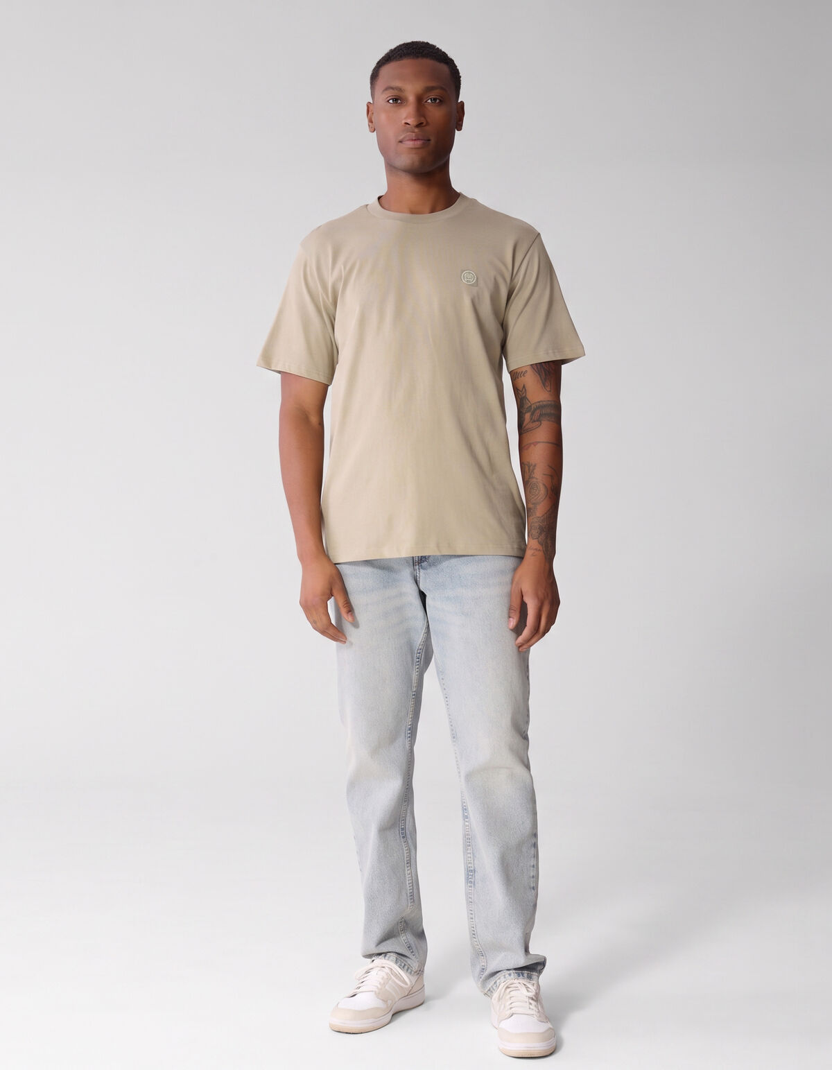 Einfarbiges T-Shirt Beige SHOEBY MEN