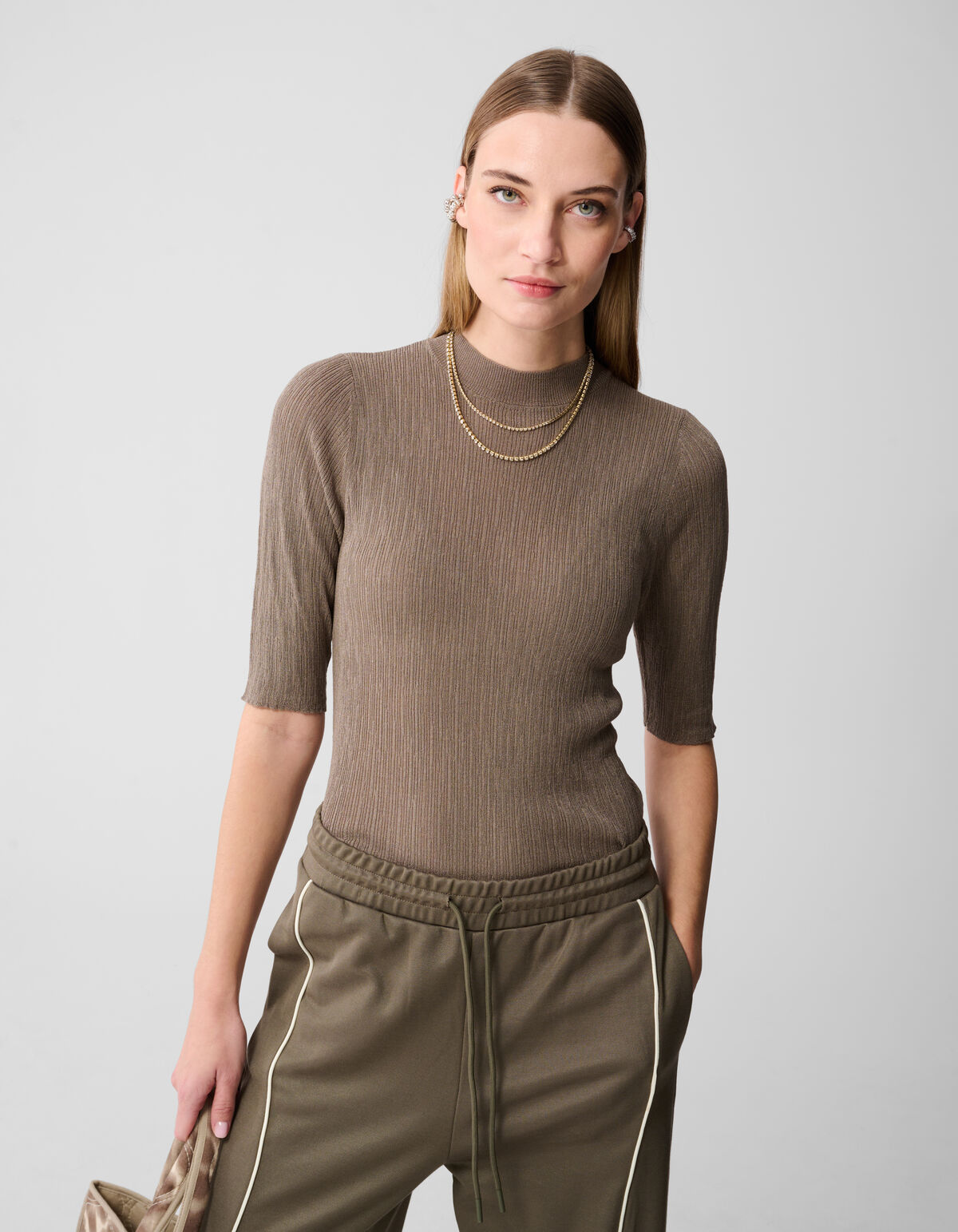 Lurex Struktur Top Khaki SHOEBY WOMEN