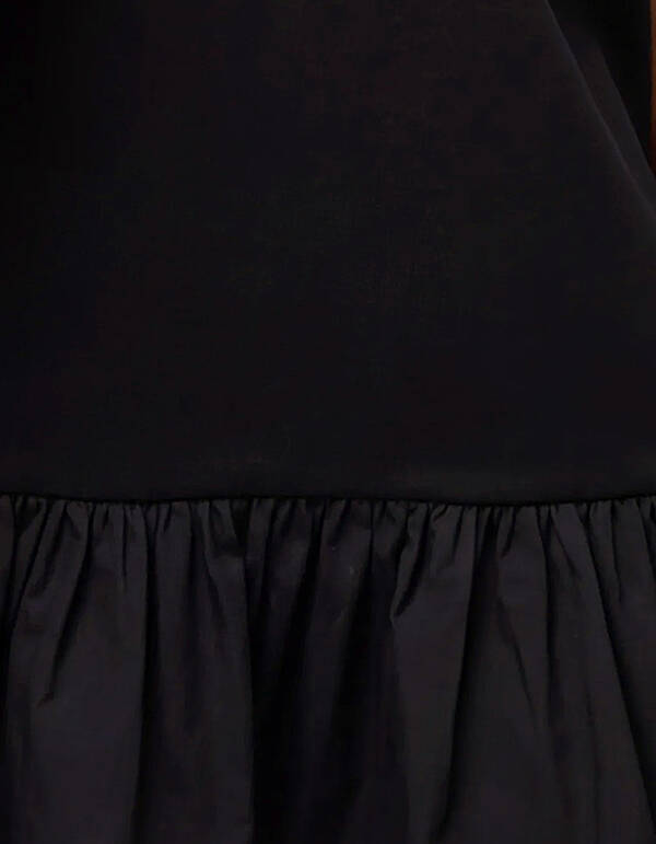 R&uuml;schen T-Shirt Mini Kleid Schwarz SHOEBY WOMEN
