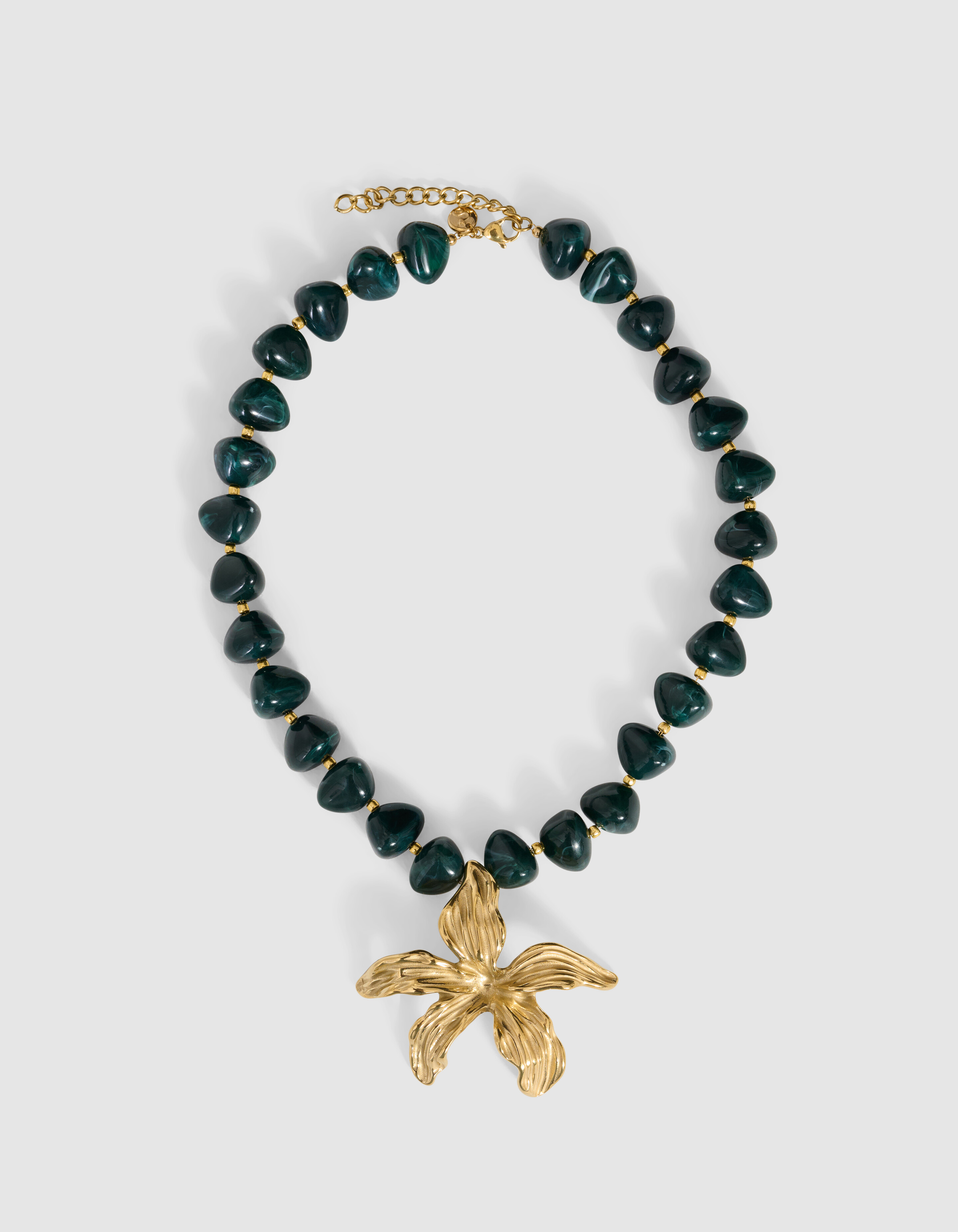 Blumen-Halskette Dunkelgr&uuml;n SHOEBY ACCESSOIRES