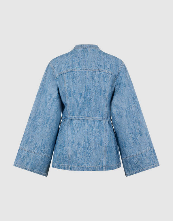 Jacquard Kimono Jacke Blau SHOEBY WOMEN