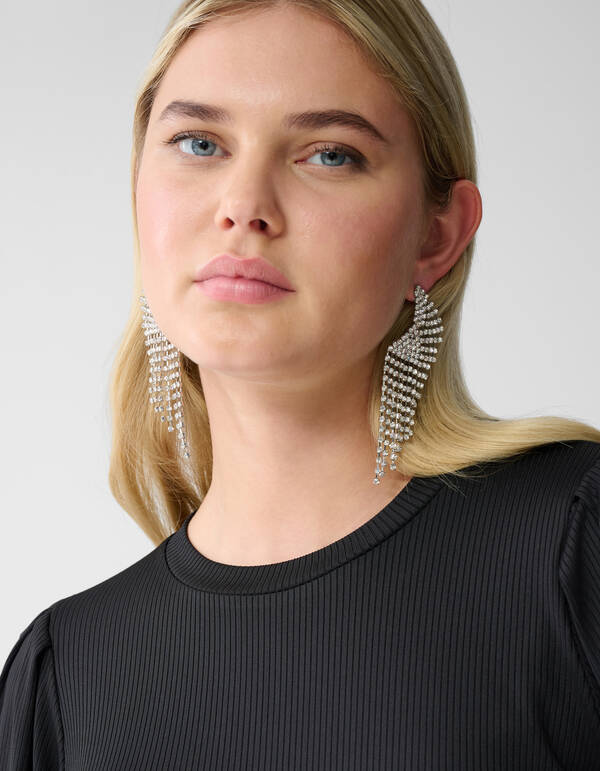 Rippstrick-Oberteil Schwarz SHOEBY WOMEN