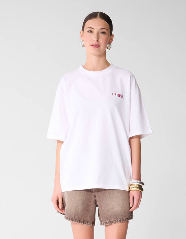 L'amour Artwork T-Shirt Wei&szlig; SHOEBY WOMEN