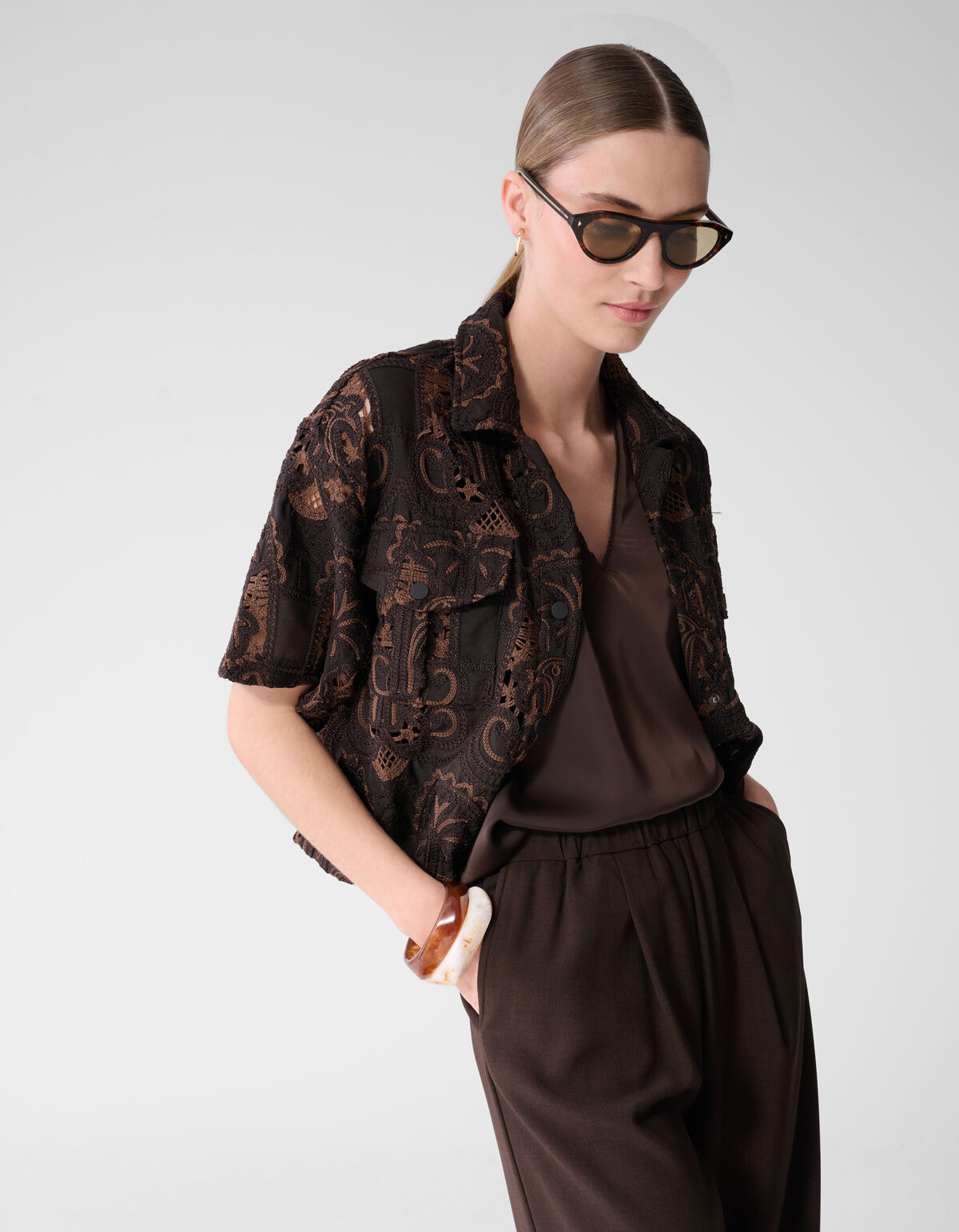 Stickbluse Dunkelbraun von Mieke SHOEBY WOMEN