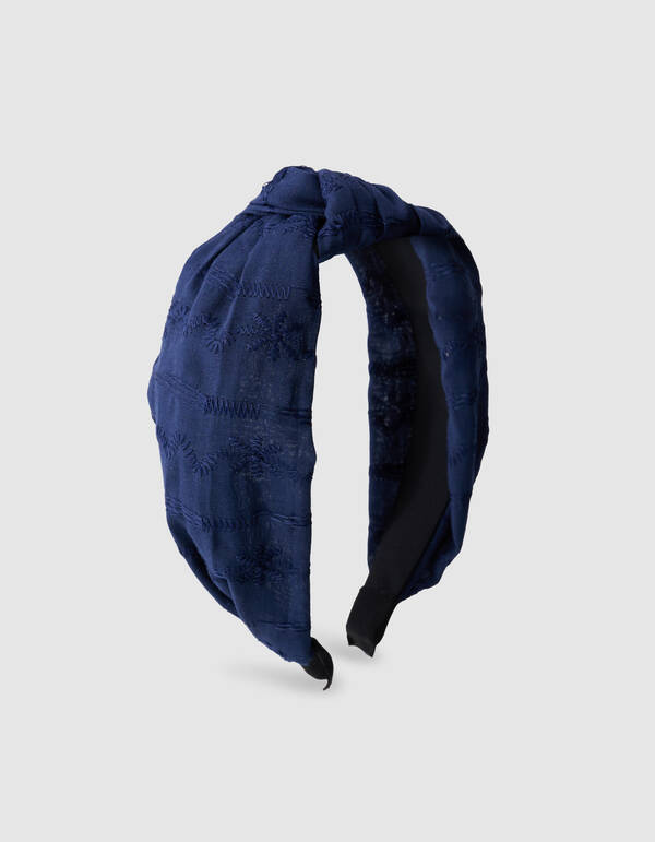Haarband mit Stickereiknoten, dunkelblau SHOEBY ACCESSOIRES