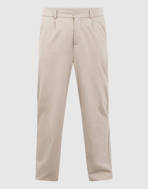 Plissierte Hose in normaler Passform, hellbraun SHOEBY MEN