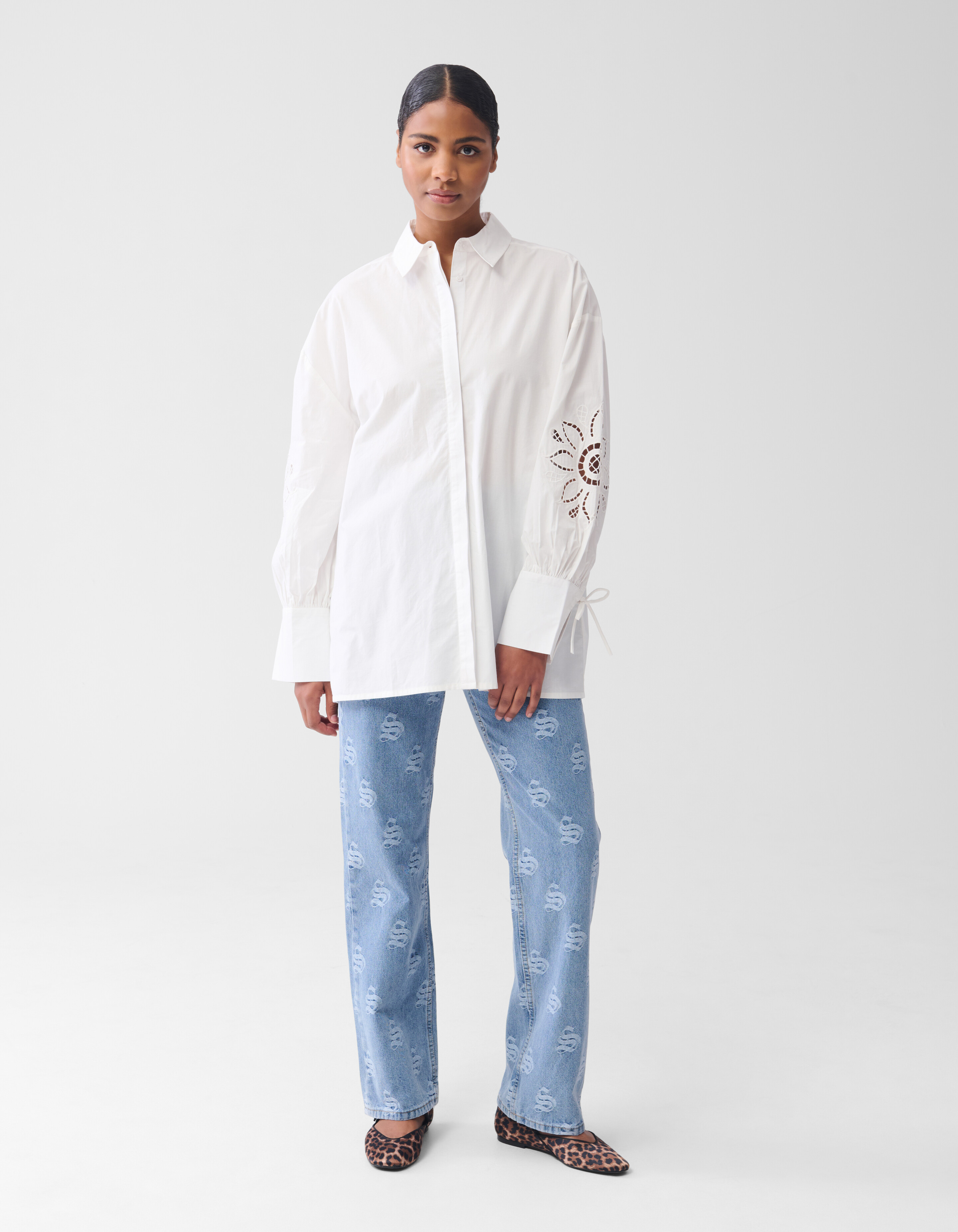 Stickerei-Bluse Weiß SHOEBY WOMEN