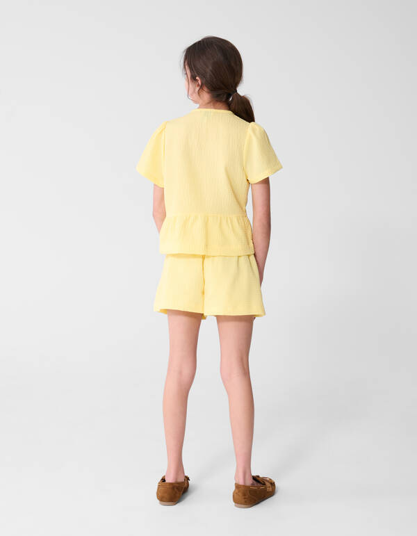 Schleifenstreifen-Bluse Hellgelb SHOEBY GIRLS