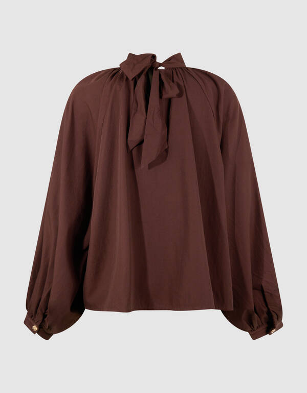 Bluse mit Schleife Braun SHOEBY WOMEN