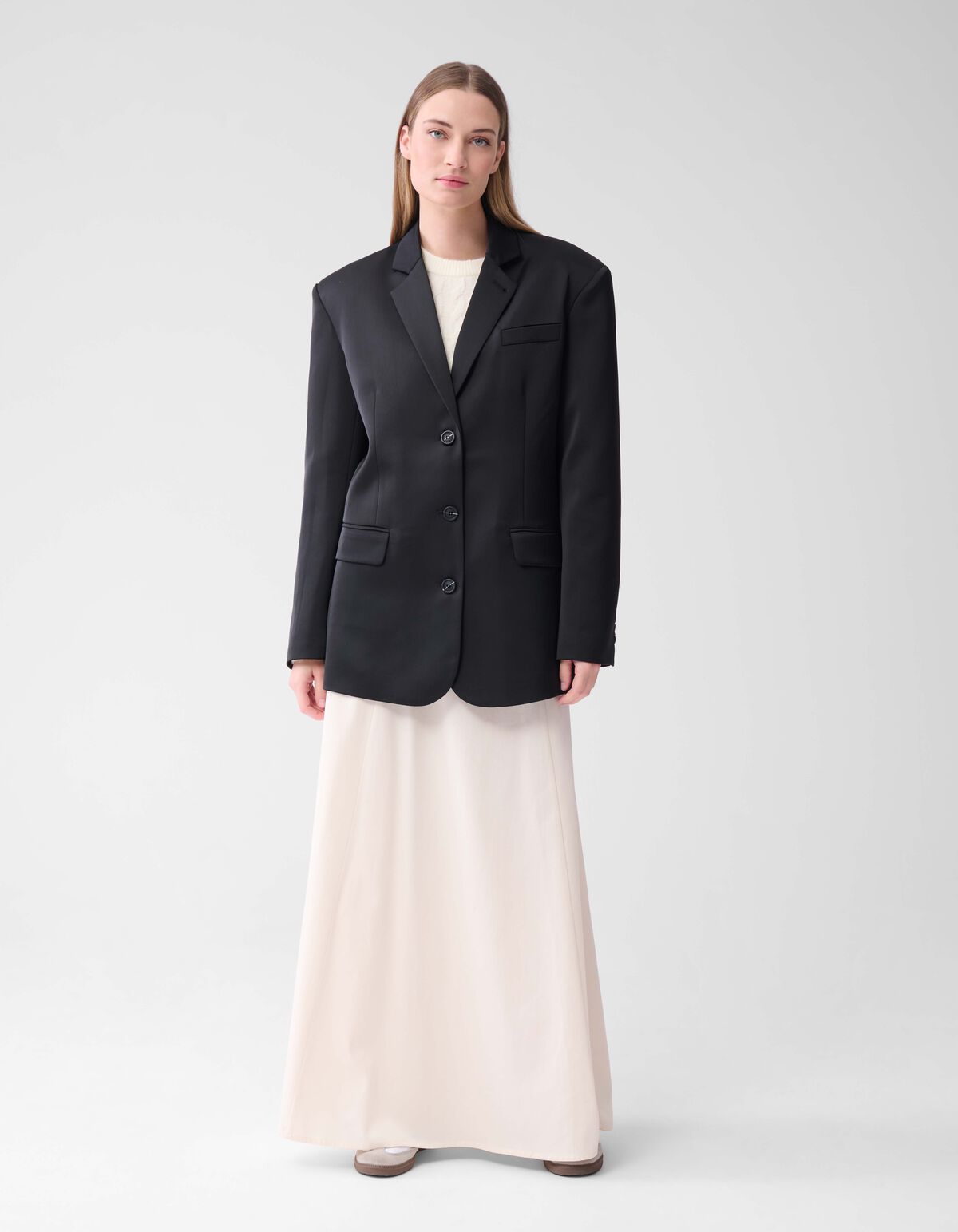 Satin Oversized Blazer Schwarz von Lonneke SHOEBY WOMEN