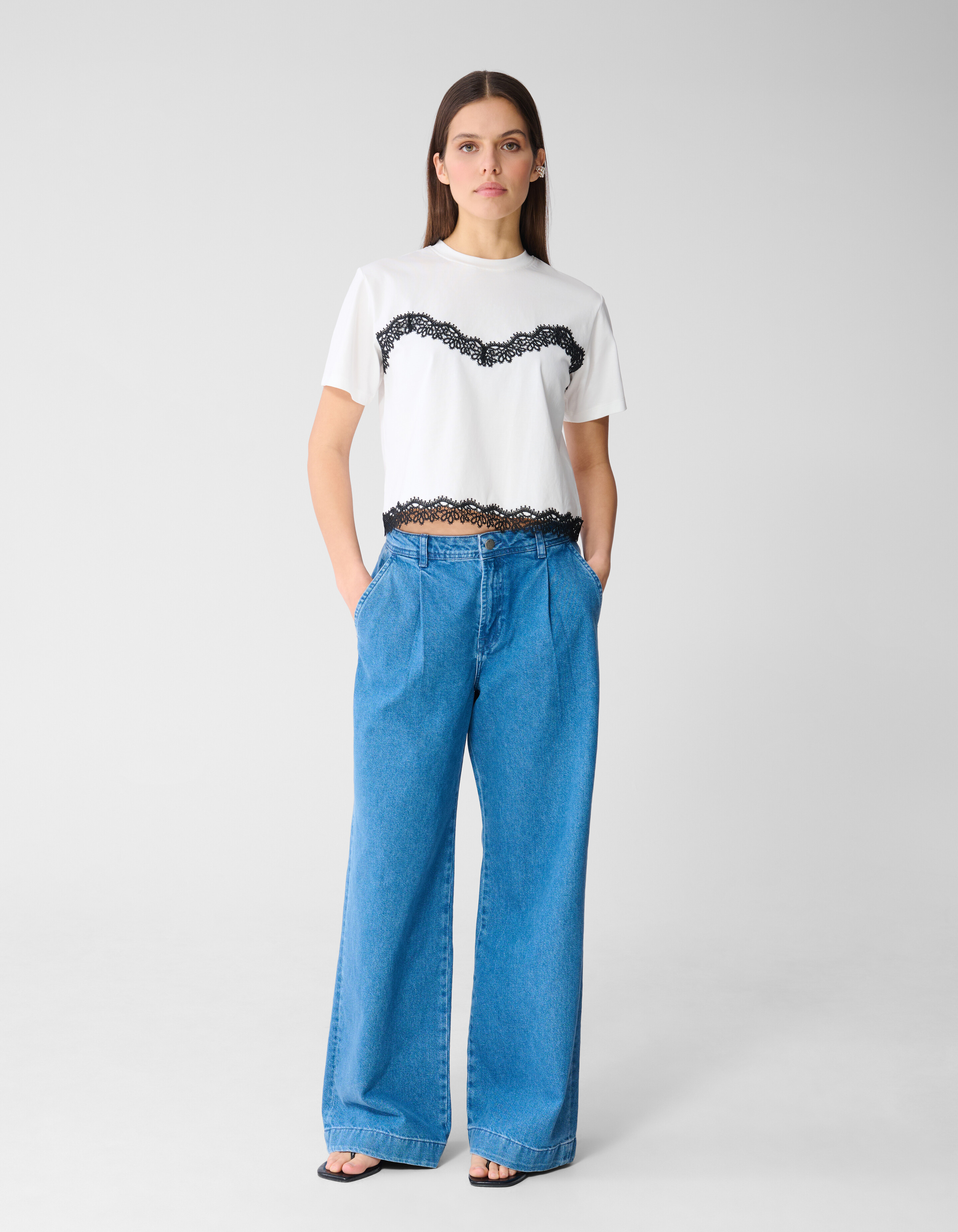 Faltenhose mit weitem Bein, Mediumstone SHOEBY WOMEN
