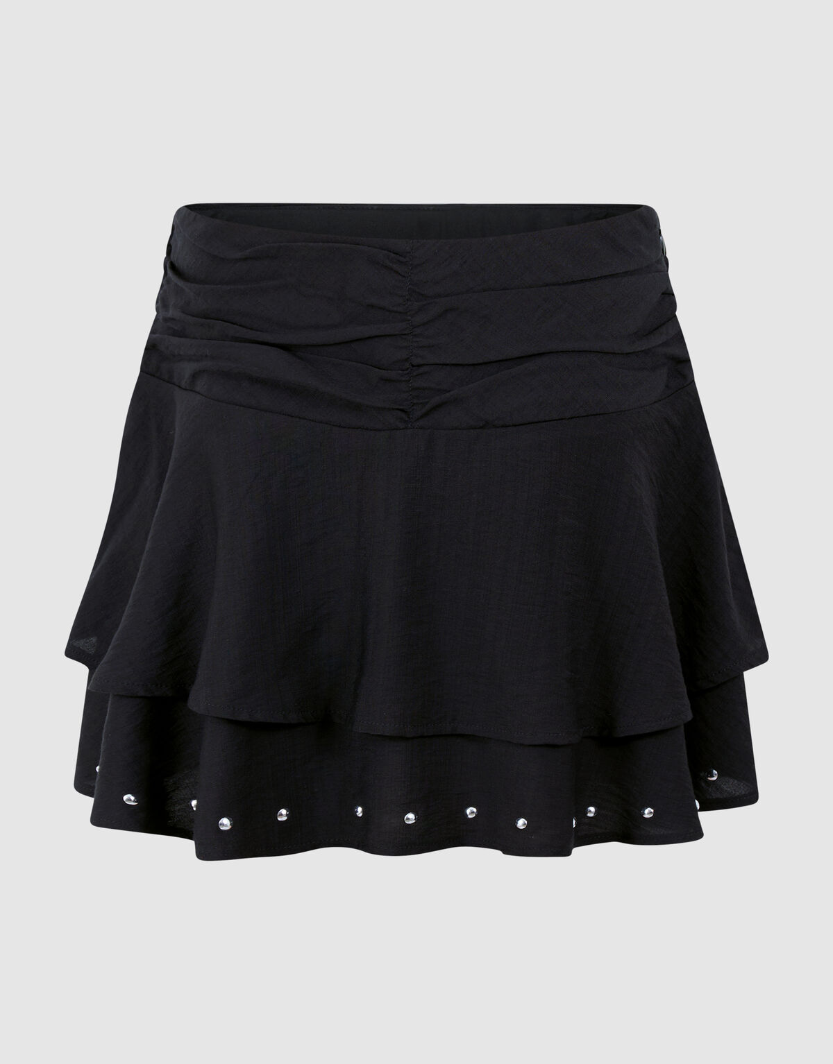 Ruffle Stud Rok Schwarz SHOEBY GIRLS